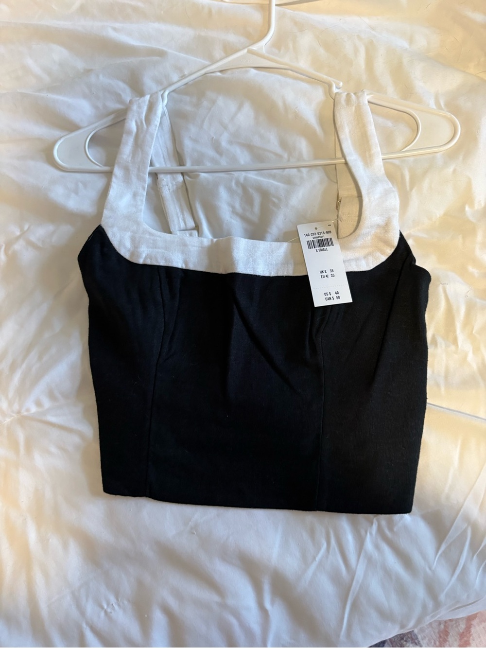 Abercrombie & Fitch Black Tank with White Square Neckline
